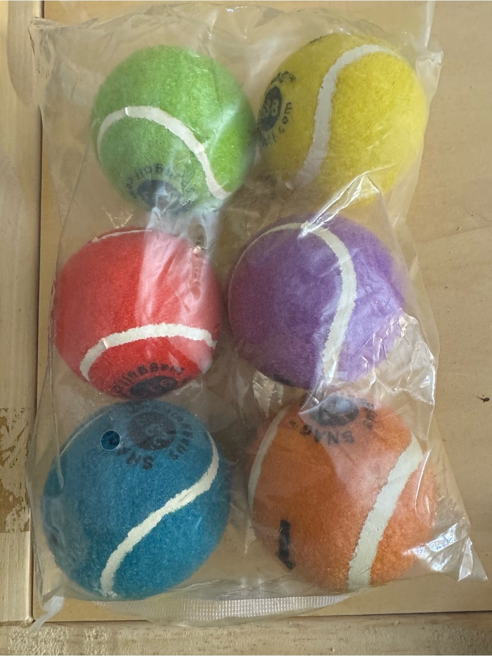 Assorted Color Kids Tennis Balls - Pack of 6